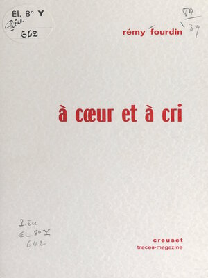 cover image of À cœur et à cri